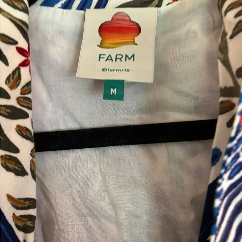 FARM Rio Blue and White Long Sleeve Dress - Picture 3 of 5